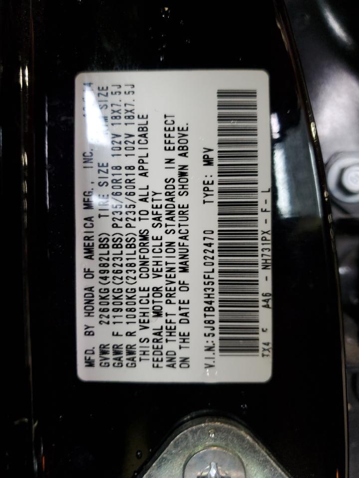 2015 Acura Rdx VIN: 5J8TB4H35FL022470 Lot: 81606415