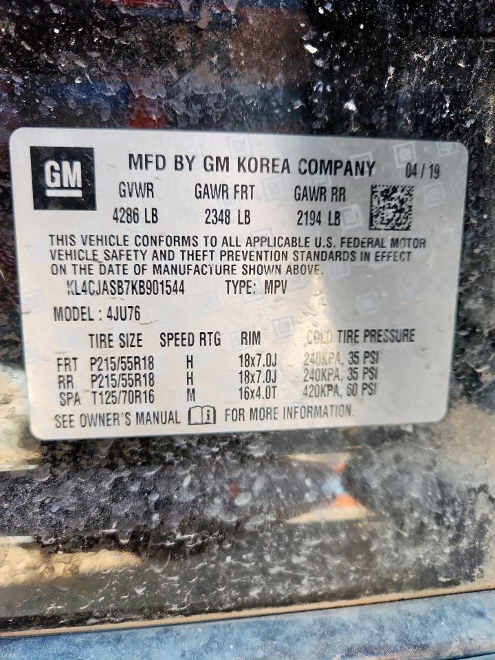 2019 Buick Encore Preferred VIN: KL4CJASB7KB901544 Lot: 80463545