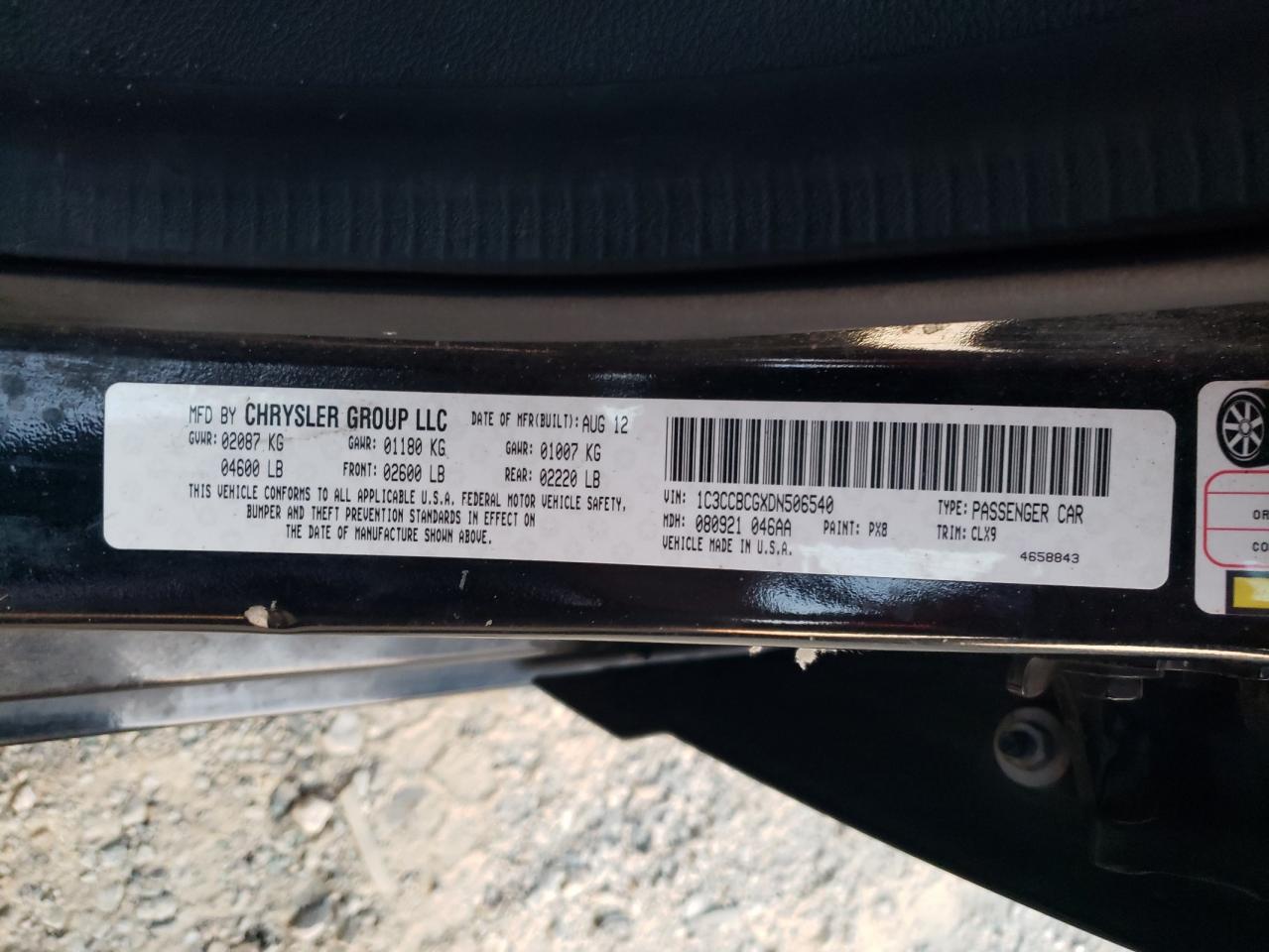 2013 Chrysler 200 Limited VIN: 1C3CCBCGXDN506540 Lot: 83808255