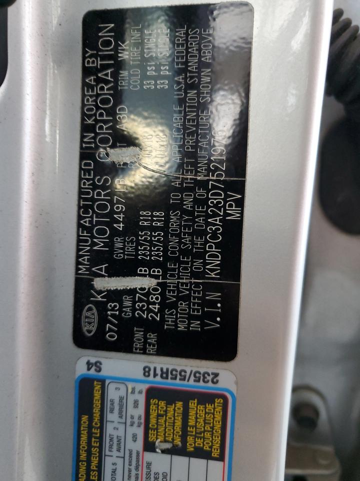 2013 Kia Sportage Ex VIN: KNDPC3A23D7521976 Lot: 80568365