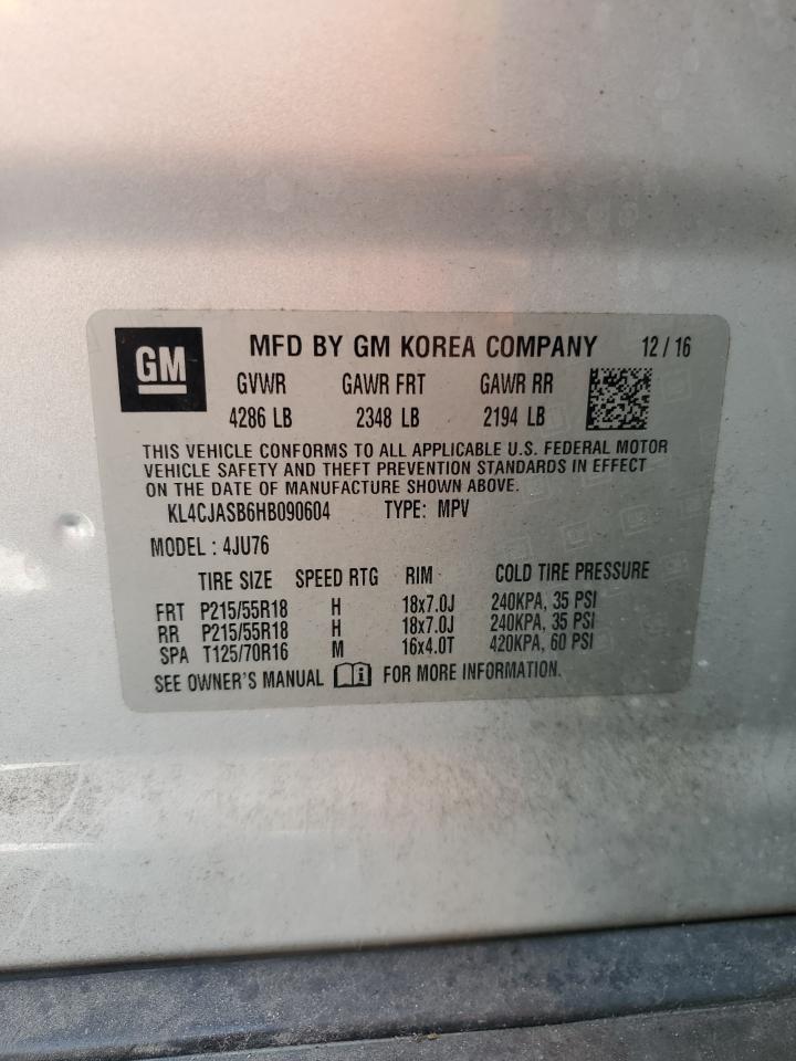 2017 Buick Encore Preferred VIN: KL4CJASB6HB090604 Lot: 82043245