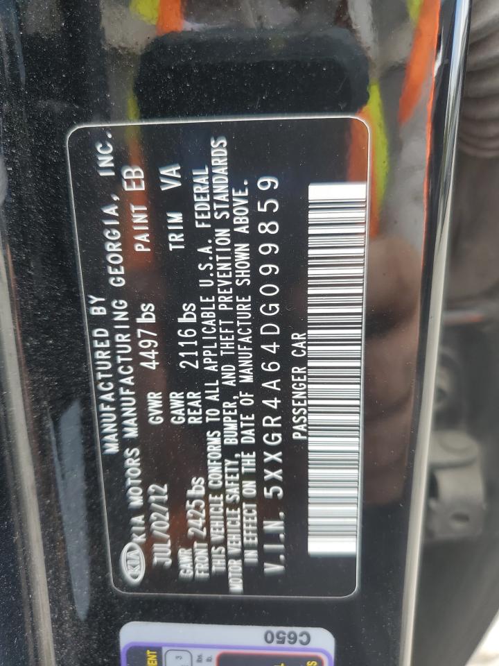 2013 Kia Optima Sx VIN: 5XXGR4A64DG099859 Lot: 83788615