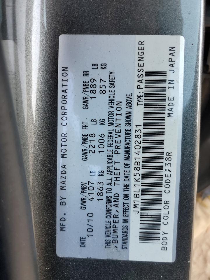 2011 Mazda 3 S VIN: JM1BL1K58B1402831 Lot: 81609655