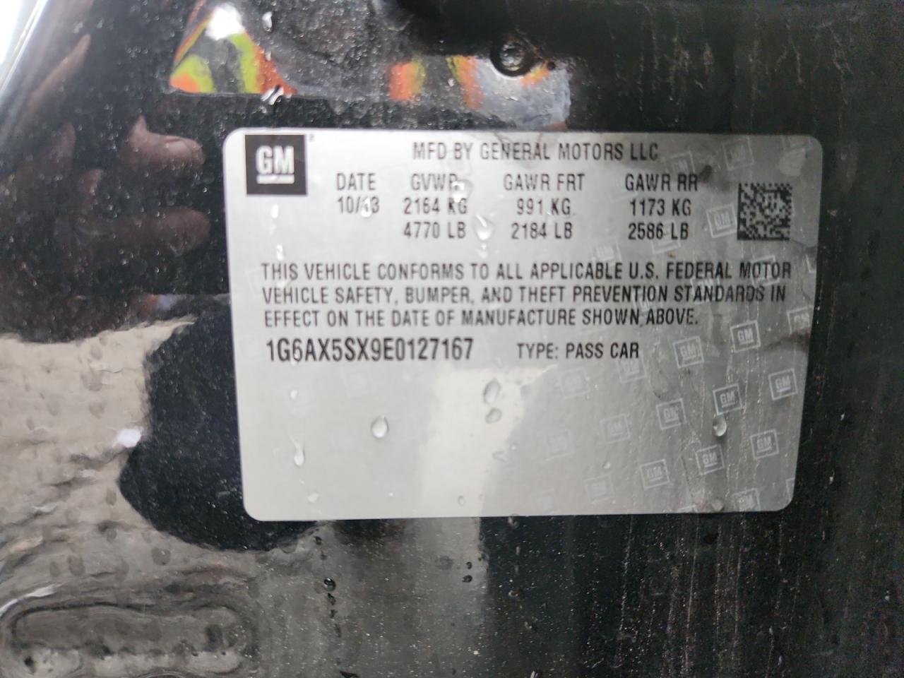 2014 Cadillac Cts Luxury Collection VIN: 1G6AX5SX9E0127167 Lot: 81339775