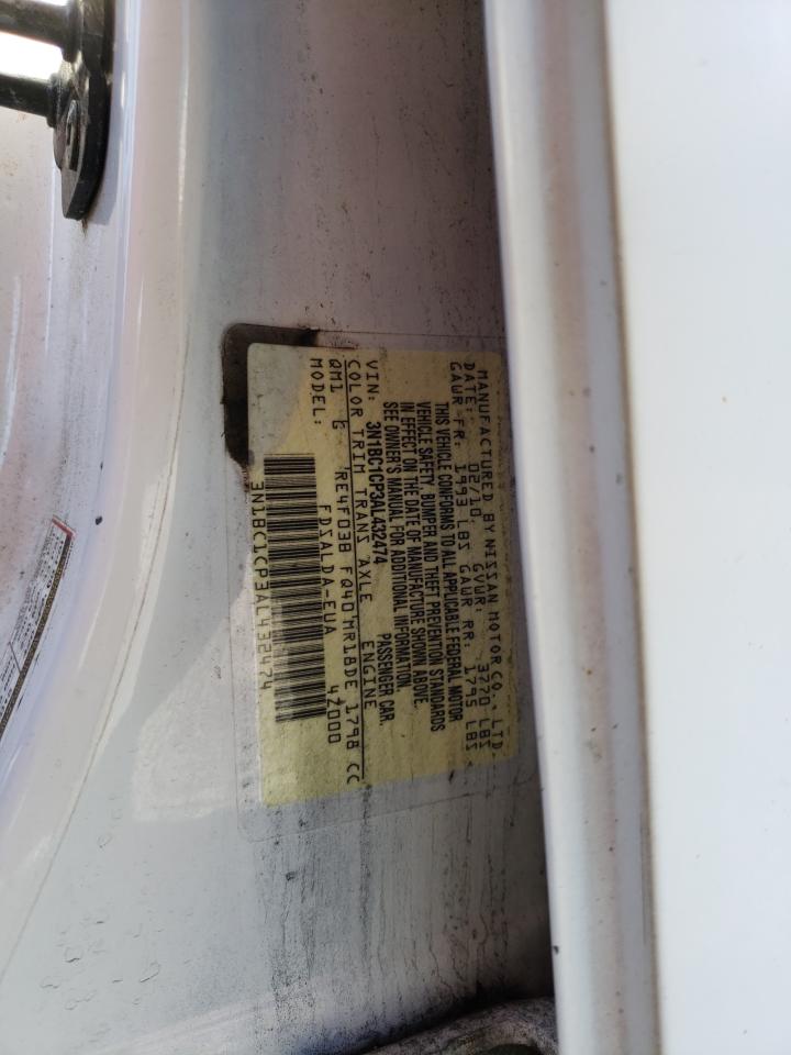 2010 Nissan Versa S VIN: 3N1BC1CP3AL432474 Lot: 80826045