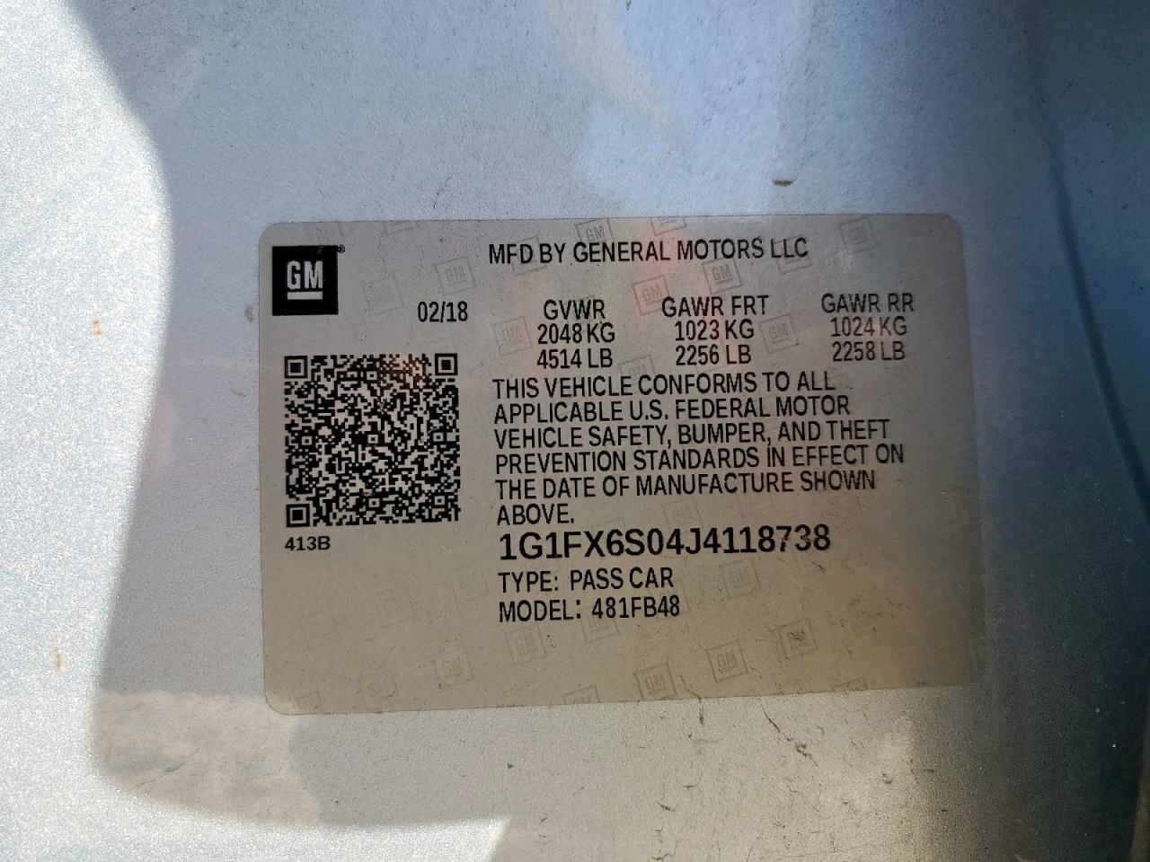 2018 Chevrolet Bolt Ev Premier VIN: 1G1FX6S04J4118738 Lot: 70757265