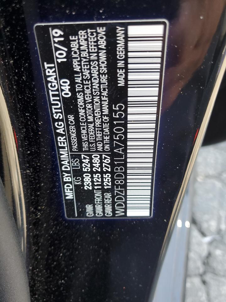 2020 Mercedes-Benz E 350 VIN: WDDZF8DB1LA750155 Lot: 84793075