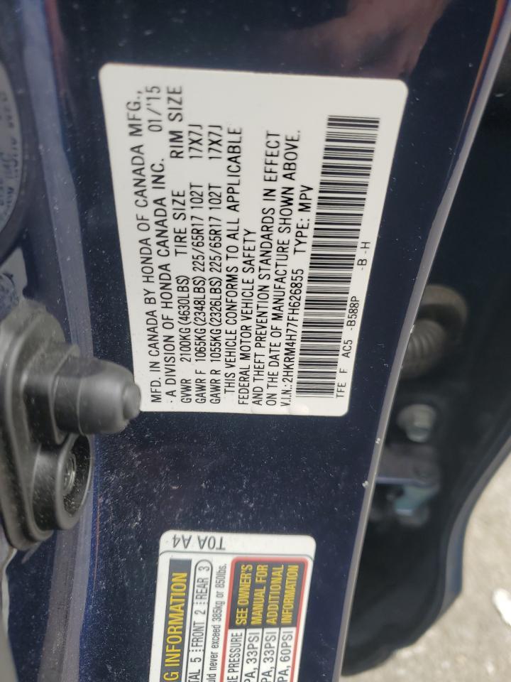 2015 Honda Cr-V Exl VIN: 2HKRM4H77FH626855 Lot: 84020595