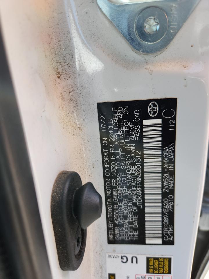 2022 Toyota Prius Prime Le VIN: JTDKAMFP4N3201312 Lot: 85180485