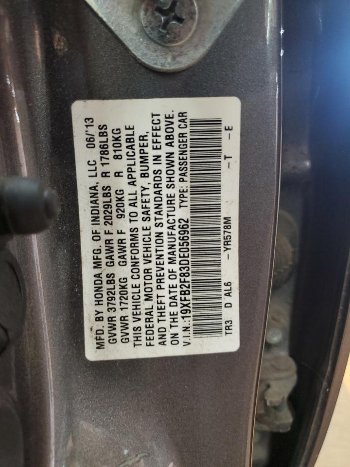 2013 Honda Civic Ex VIN: 19XFB2F83DE056962 Lot: 70998895