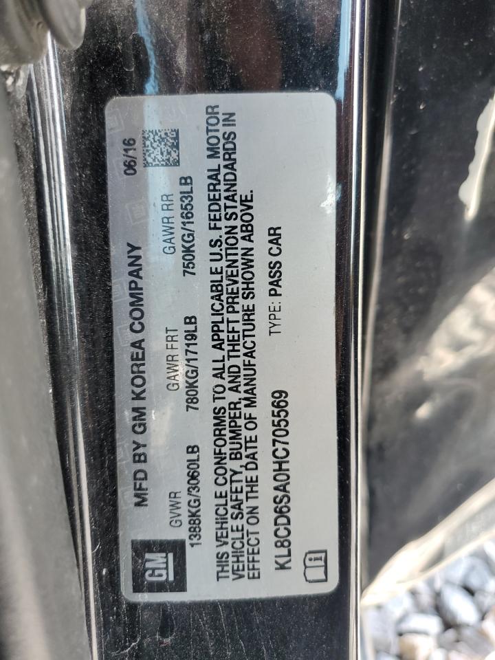 2017 Chevrolet Spark 1Lt VIN: KL8CD6SA0HC705569 Lot: 70807975