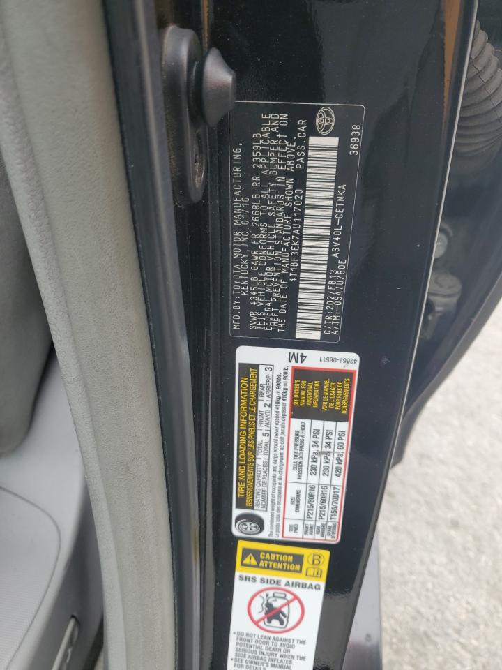 2010 Toyota Camry Base VIN: 4T1BF3EK7AU117020 Lot: 83771605