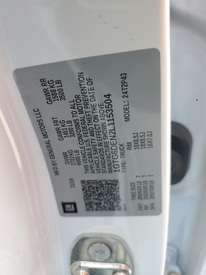 2020 GMC Canyon Slt VIN: 1GTG6DEN2L1153504 Lot: 69674405