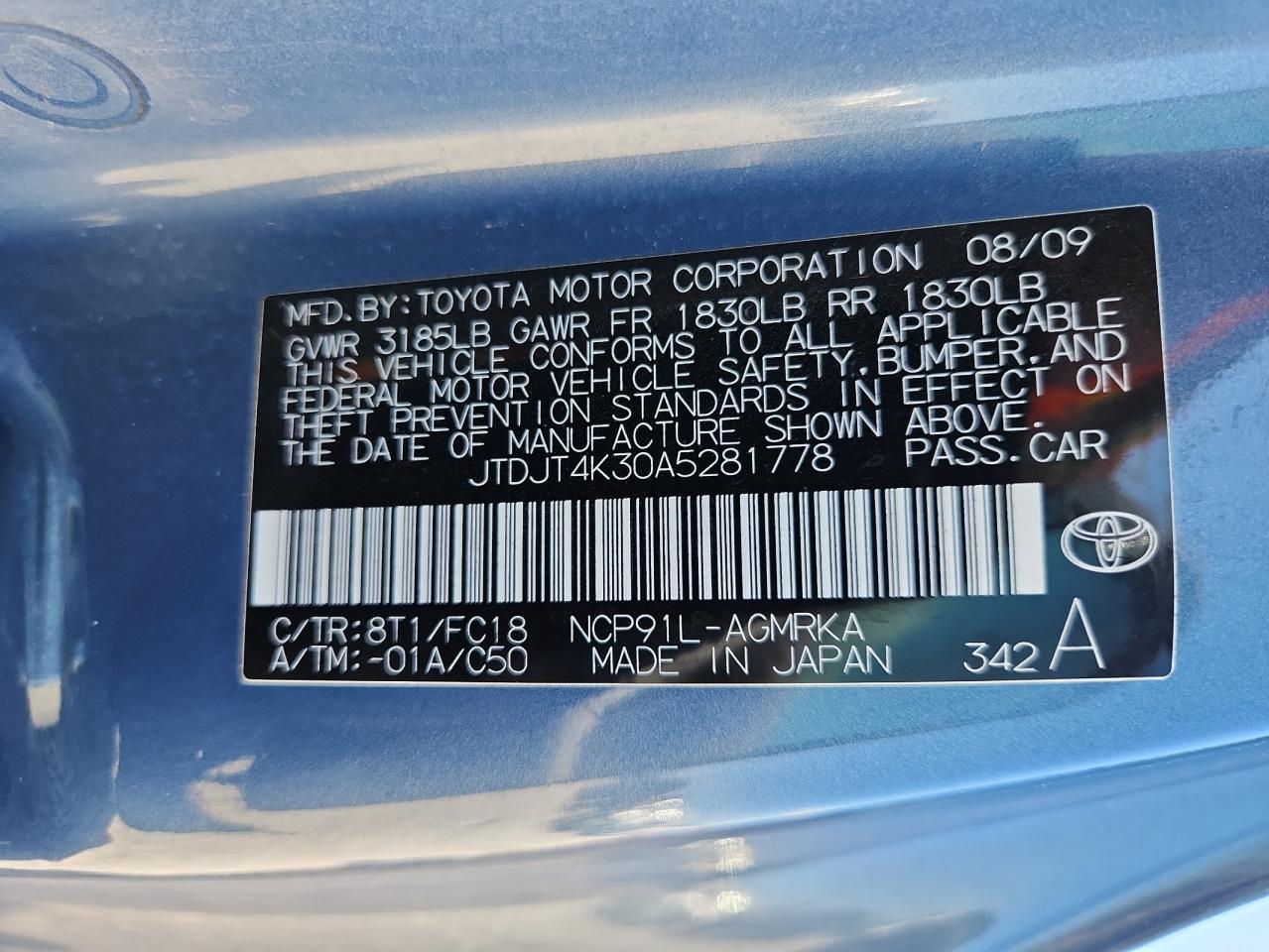 2010 Toyota Yaris VIN: JTDJT4K30A5281778 Lot: 81494155