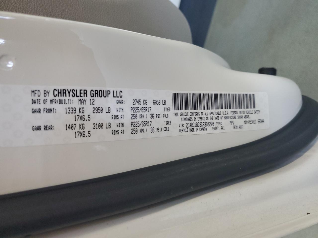 2012 Chrysler Town & Country Touring VIN: 2C4RC1BG3CR390200 Lot: 80386095