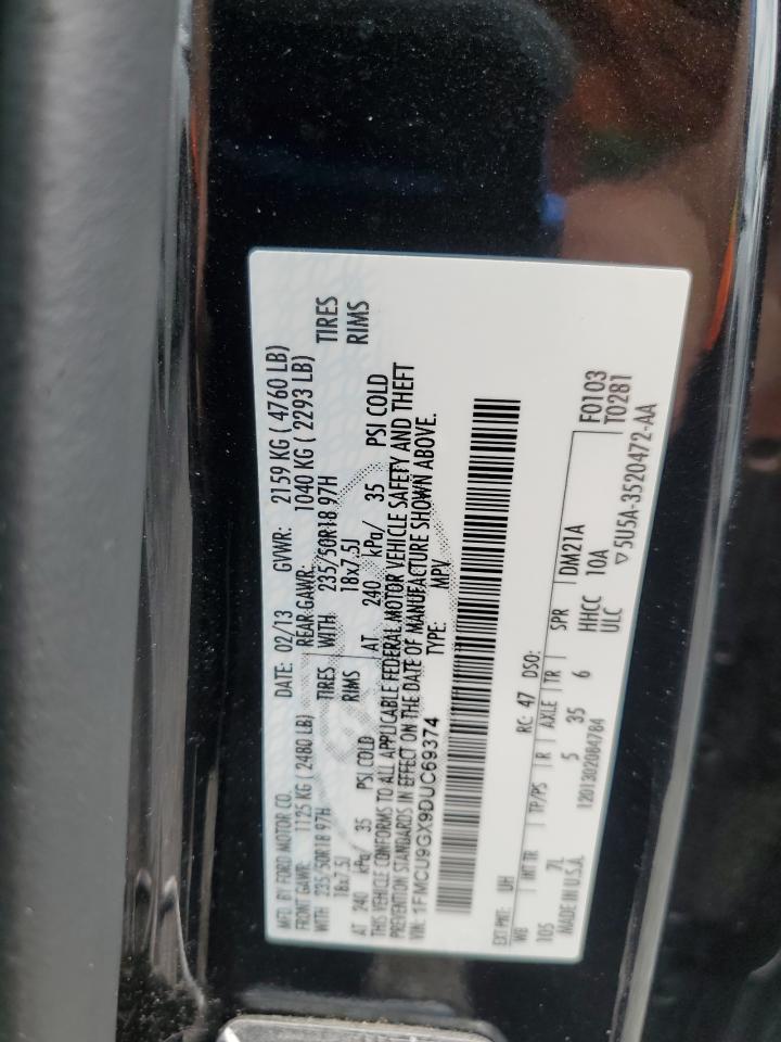 2013 Ford Escape Se VIN: 1FMCU9GX9DUC69374 Lot: 81607635