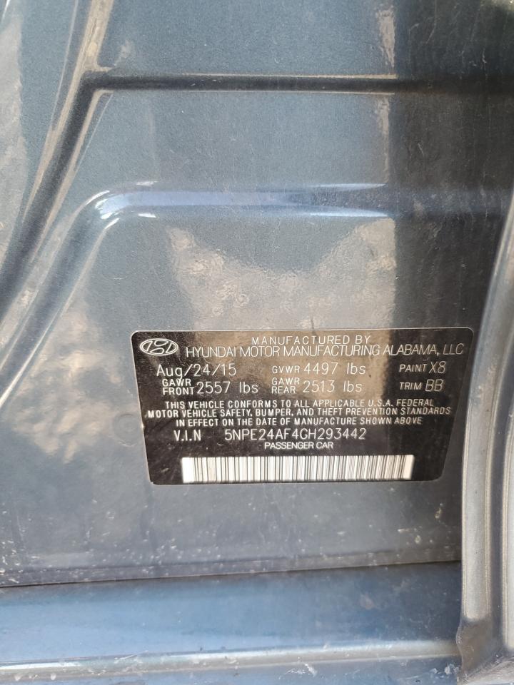 2016 Hyundai Sonata Se VIN: 5NPE24AF4GH293442 Lot: 71833995