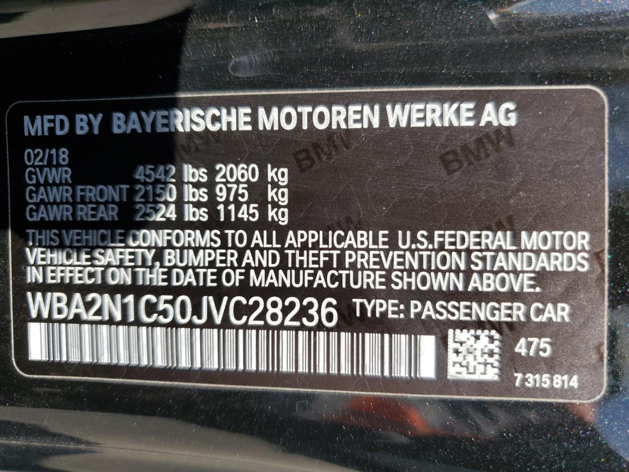 2018 BMW M240I VIN: WBA2N1C50JVC28236 Lot: 80698705