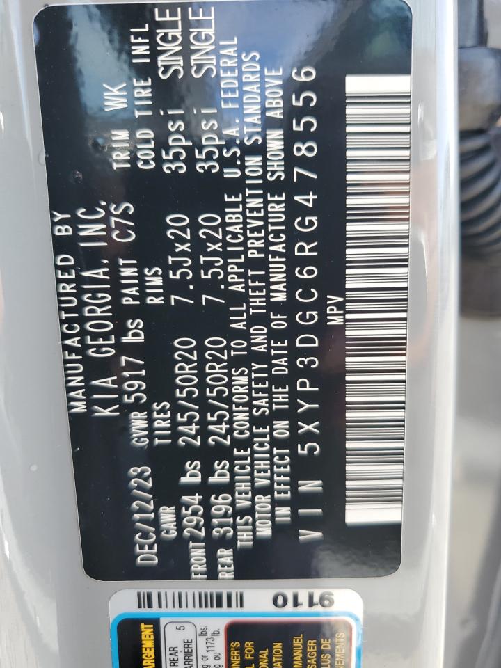 2024 Kia Telluride Ex VIN: 5XYP3DGC6RG478556 Lot: 81651785