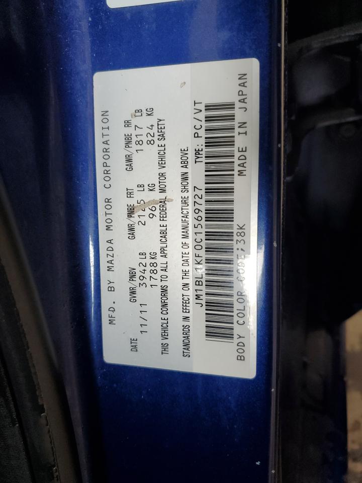 2012 Mazda 3 I VIN: JM1BL1KF0C1569727 Lot: 81563855