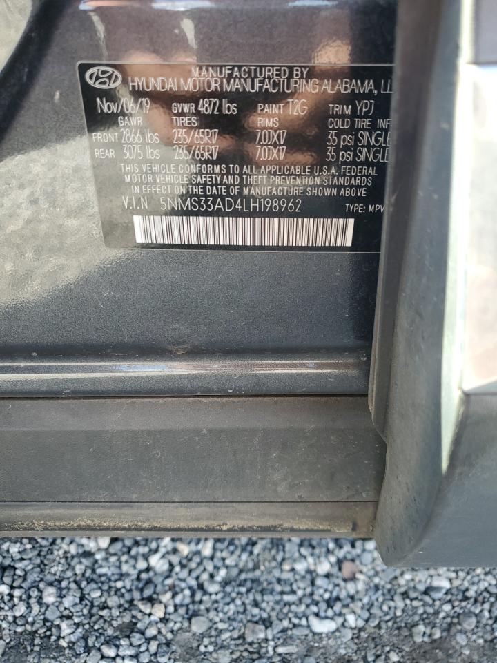 2020 Hyundai Santa Fe Sel VIN: 5NMS33AD4LH198962 Lot: 81308755