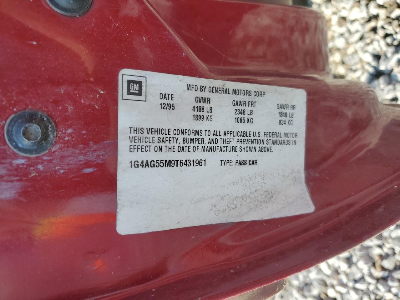 1996 Buick Century Special VIN: 1G4AG55M9T6431961 Lot: 81454175