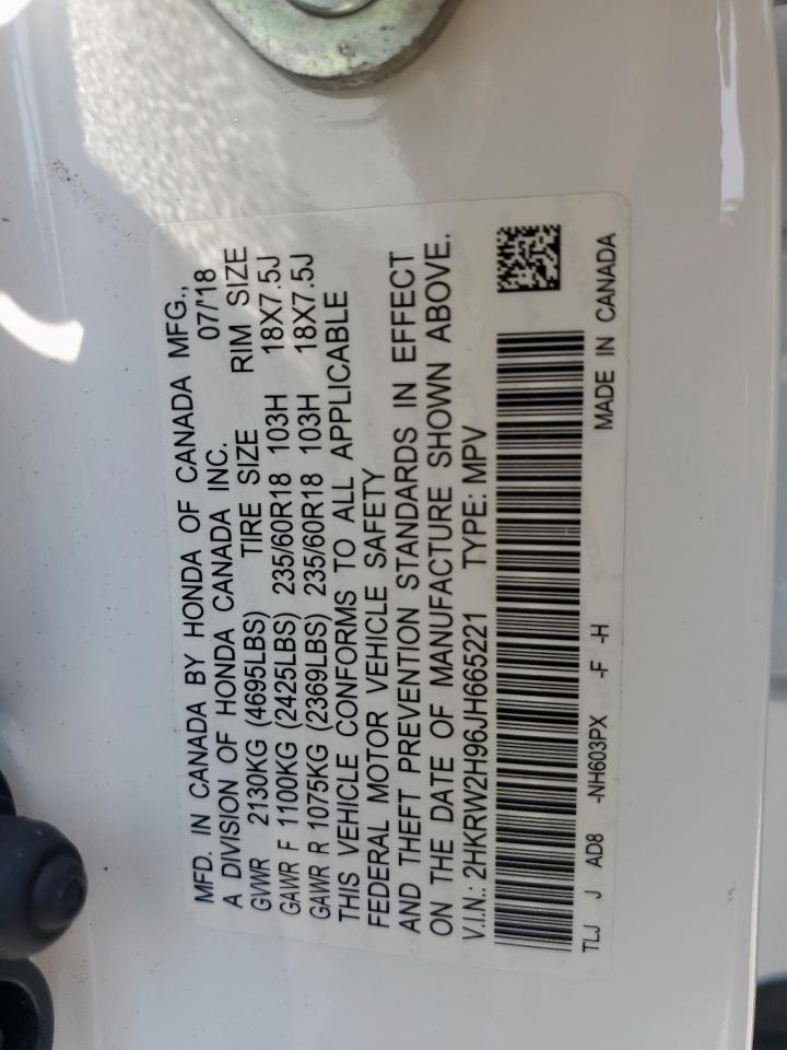 2018 Honda Cr-V Touring VIN: 2HKRW2H96JH665221 Lot: 71271825