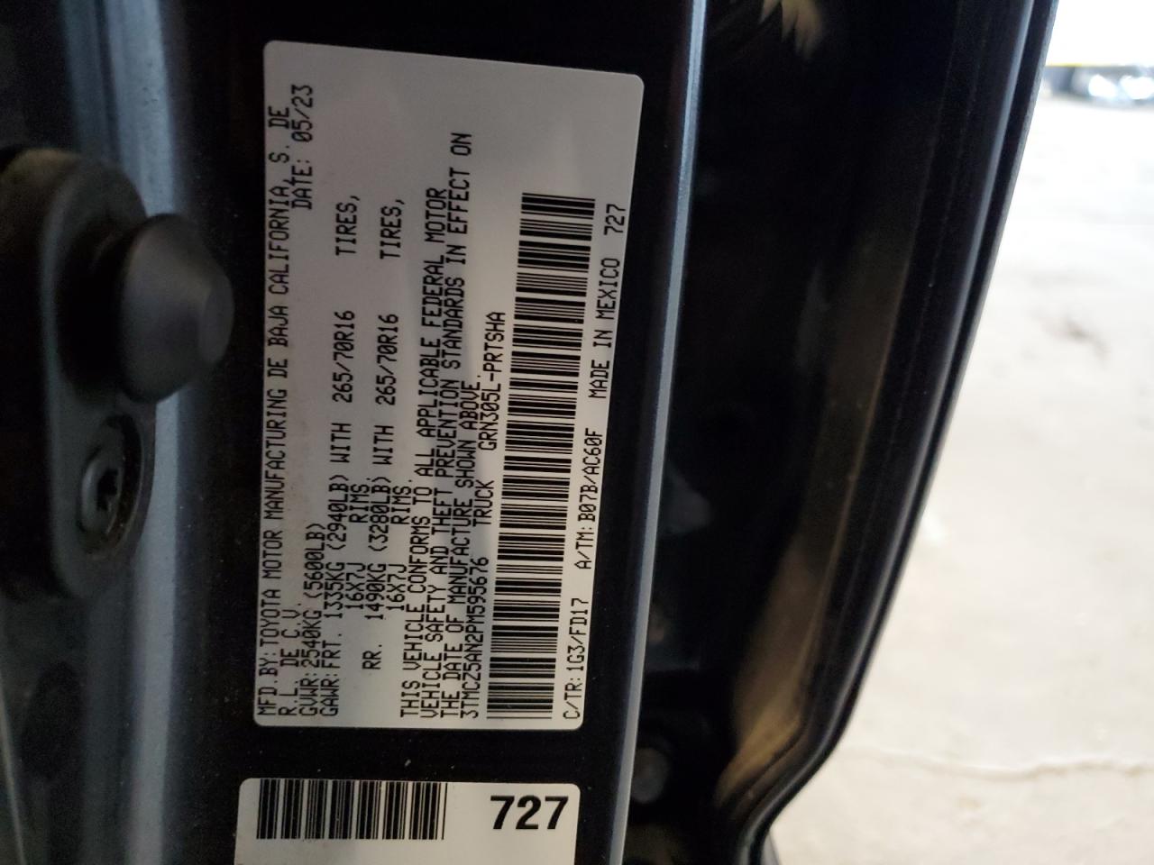 2023 Toyota Tacoma Double Cab VIN: 3TMCZ5AN2PM595676 Lot: 82167355