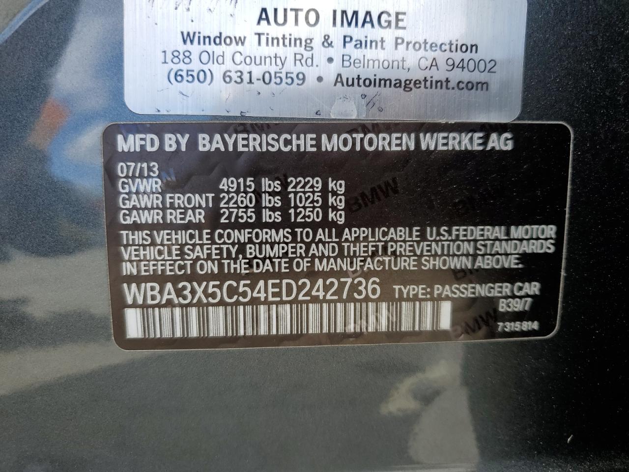 2014 BMW 328 Xigt VIN: WBA3X5C54ED242736 Lot: 84778495