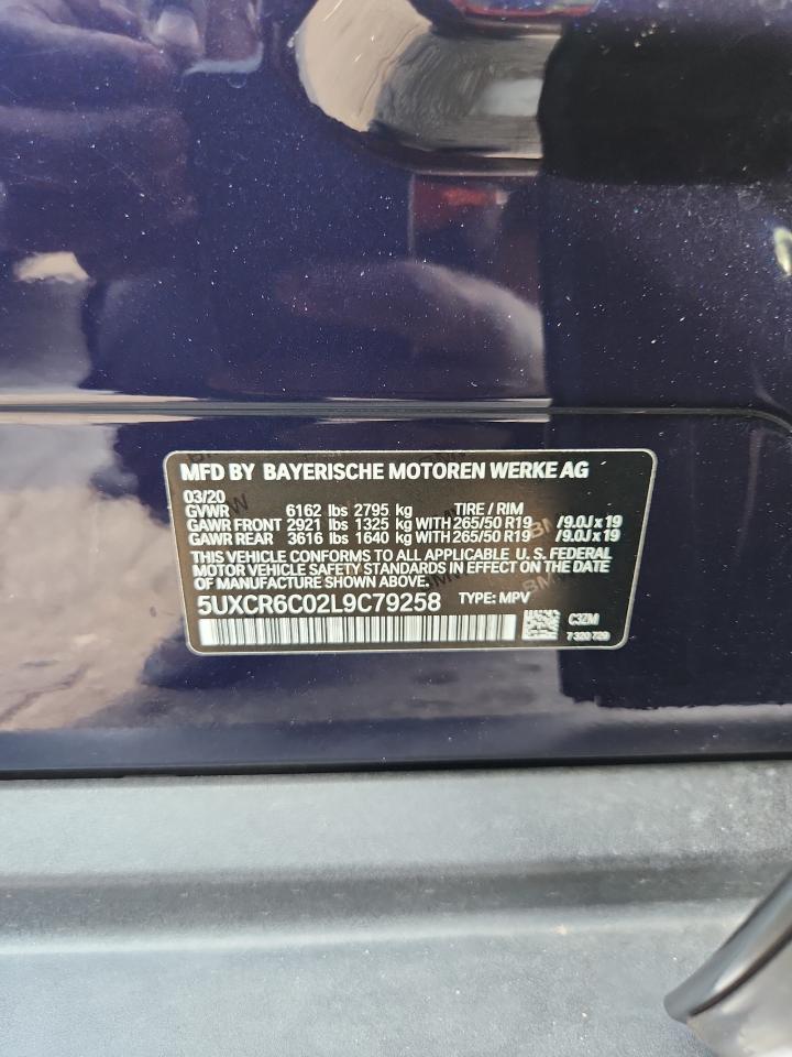 2020 BMW X5 xDrive40I VIN: 5UXCR6C02L9C79258 Lot: 81401485