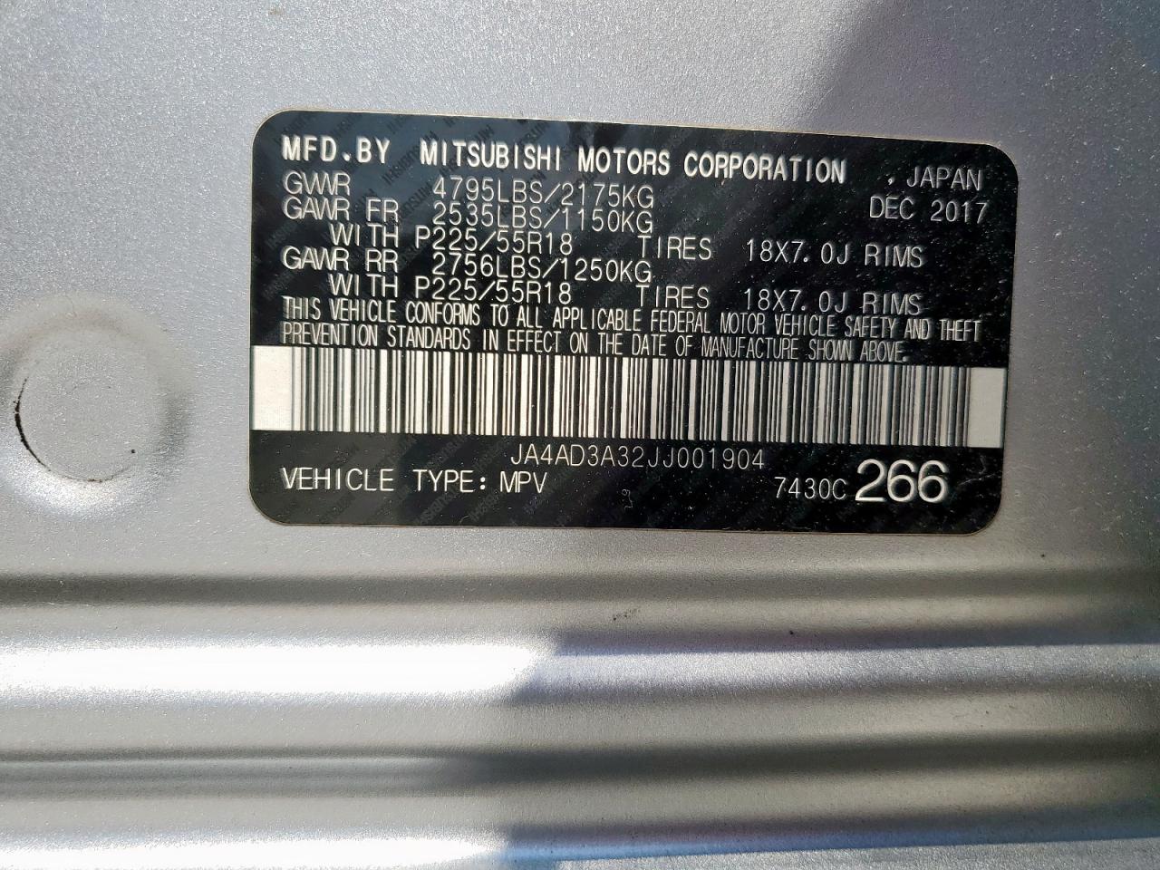 2018 Mitsubishi Outlander Se VIN: JA4AD3A32JJ001904 Lot: 81115025