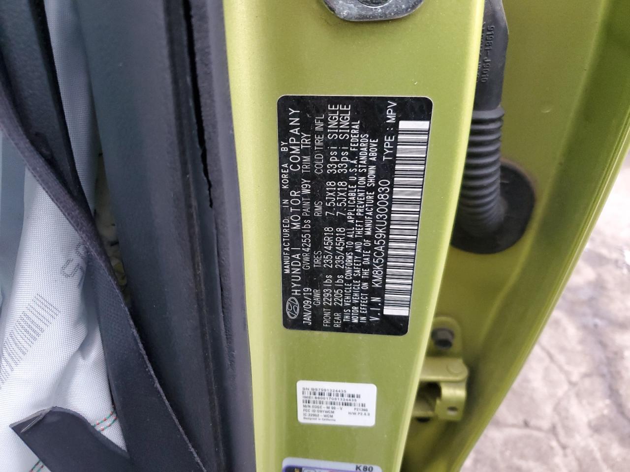 2019 Hyundai Kona Ultimate VIN: KM8K5CA59KU300830 Lot: 81753025