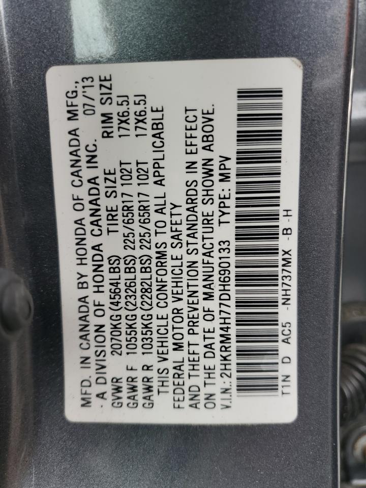 2013 Honda Cr-V Exl VIN: 2HKRM4H77DH690133 Lot: 69023835