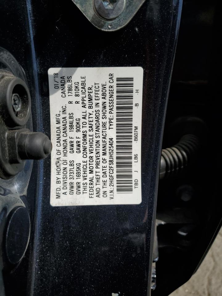 2018 Honda Civic Lx VIN: 2HGFC2F58JH525404 Lot: 71439845