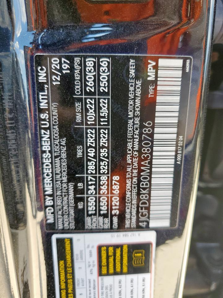 2021 Mercedes-Benz Gle Coupe 63 S 4Matic Amg VIN: 4JGFD8KB0MA380786 Lot: 81419865