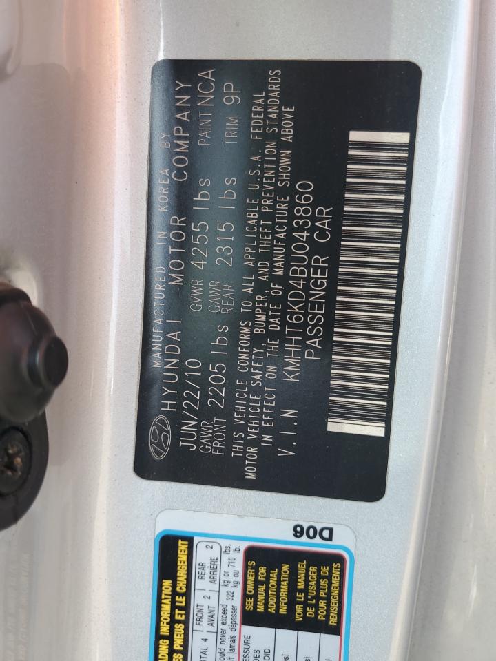 2011 Hyundai Genesis Coupe 2.0T VIN: KMHHT6KD4BU043860 Lot: 71284105