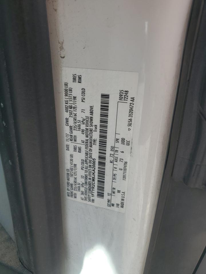 2018 Ford Transit T-250 VIN: 1FTYR2CM8JKA20005 Lot: 81042075