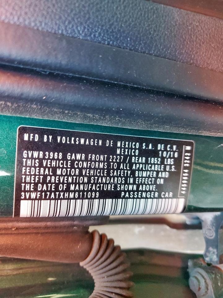 2017 Volkswagen Beetle 1.8T VIN: 3VWF17ATXHM611099 Lot: 84446885