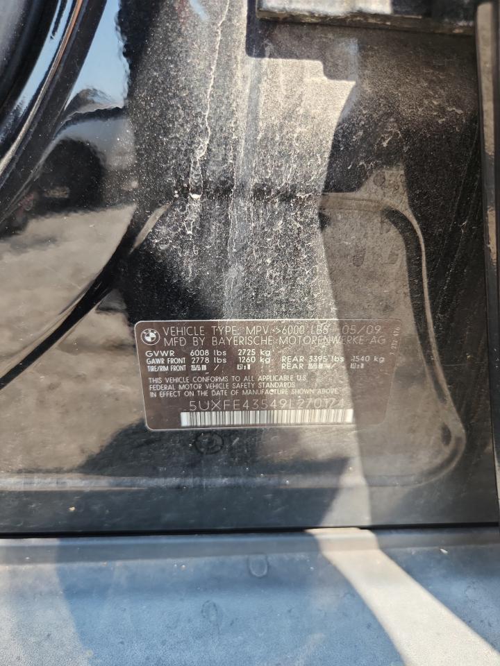 2009 BMW X5 xDrive30I VIN: 5UXFE43549L270174 Lot: 81261755