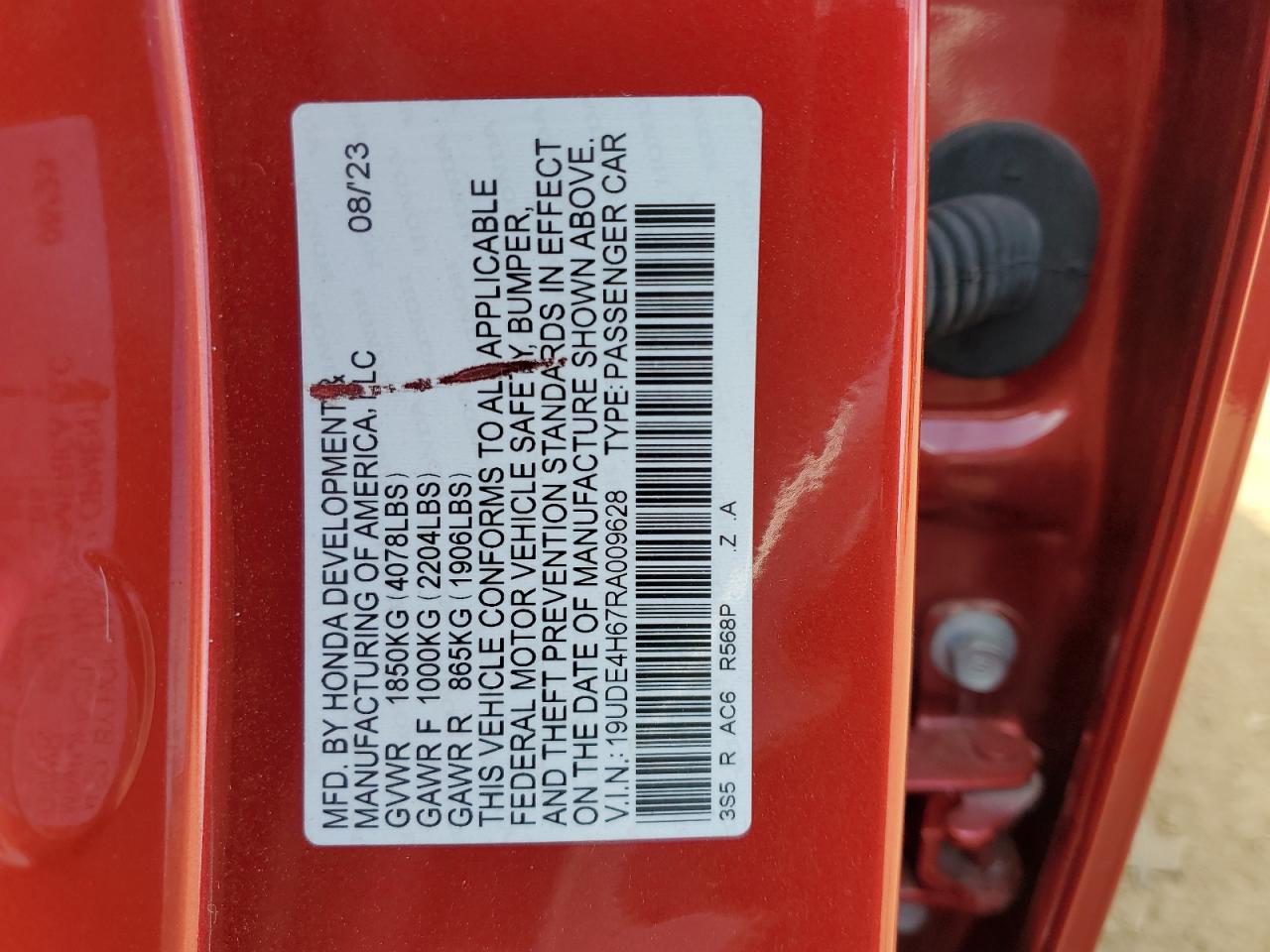 2024 Acura Integra A-Spec Tech VIN: 19UDE4H67RA009628 Lot: 71563845