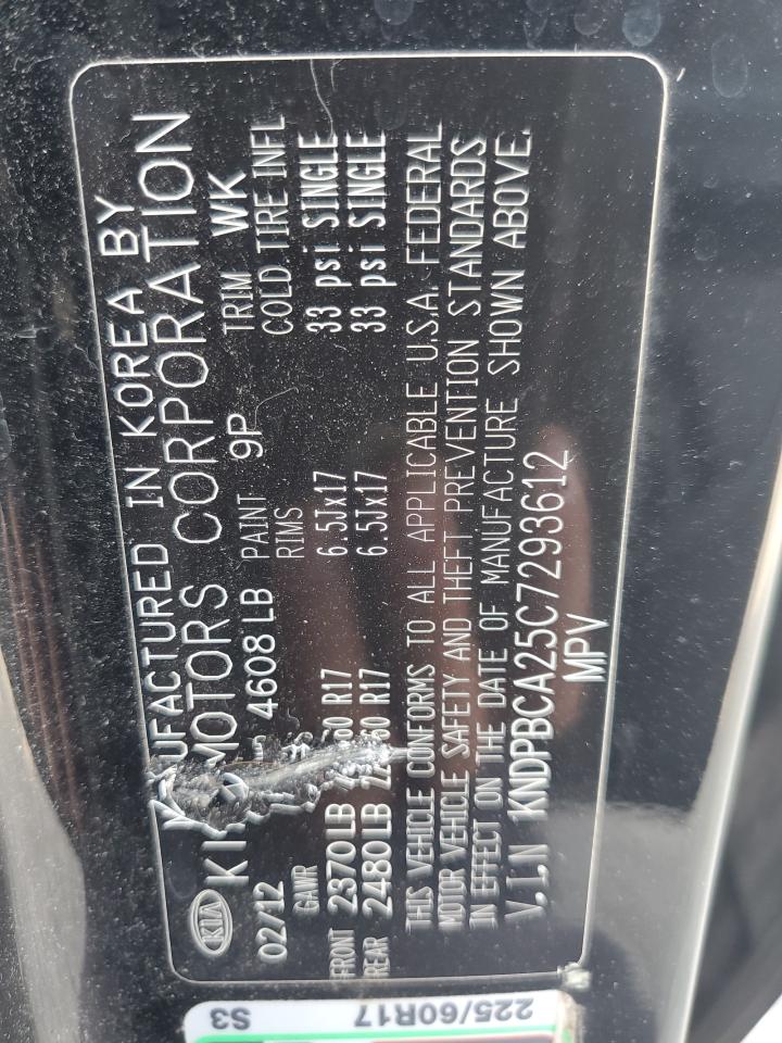 2012 Kia Sportage Lx VIN: KNDPBCA25C7293612 Lot: 81096195