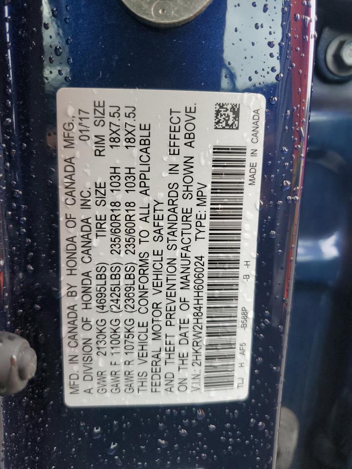 2017 Honda Cr-V Exl VIN: 2HKRW2H84HH606024 Lot: 83798605