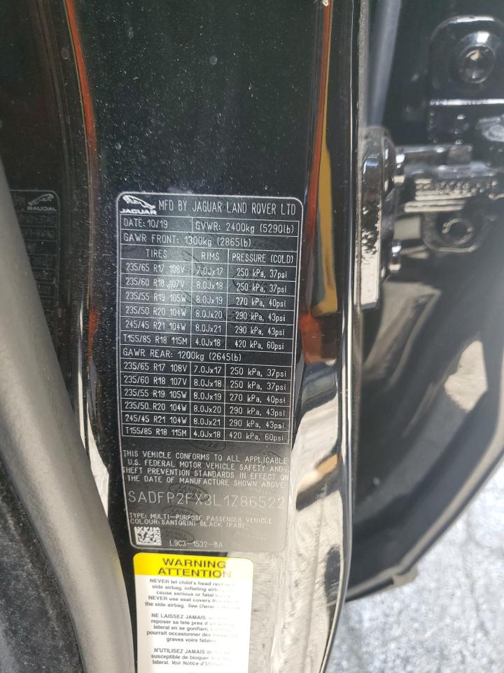 2020 Jaguar E-Pace Se VIN: SADFP2FX3L1Z86522 Lot: 70516555