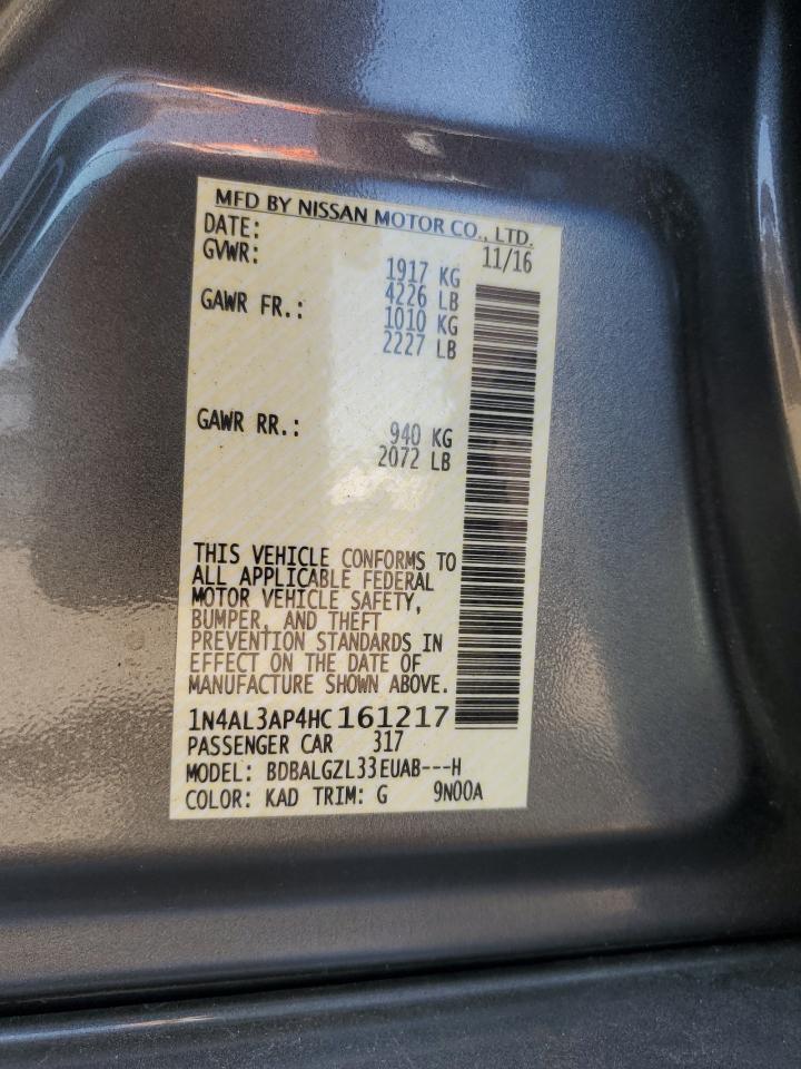 2017 Nissan Altima 2.5 VIN: 1N4AL3AP4HC161217 Lot: 71473725