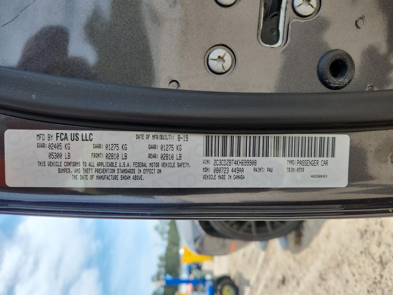 2019 Dodge Challenger R/T VIN: 2C3CDZBT4KH699908 Lot: 80174725