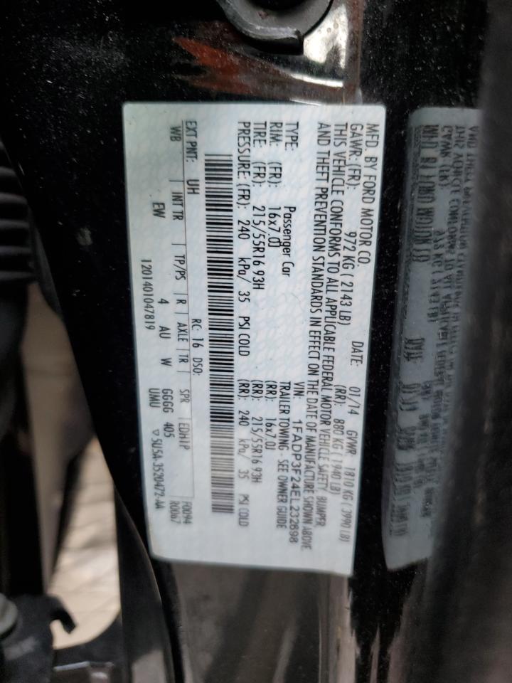 2014 Ford Focus Se VIN: 1FADP3F24EL232698 Lot: 80882545