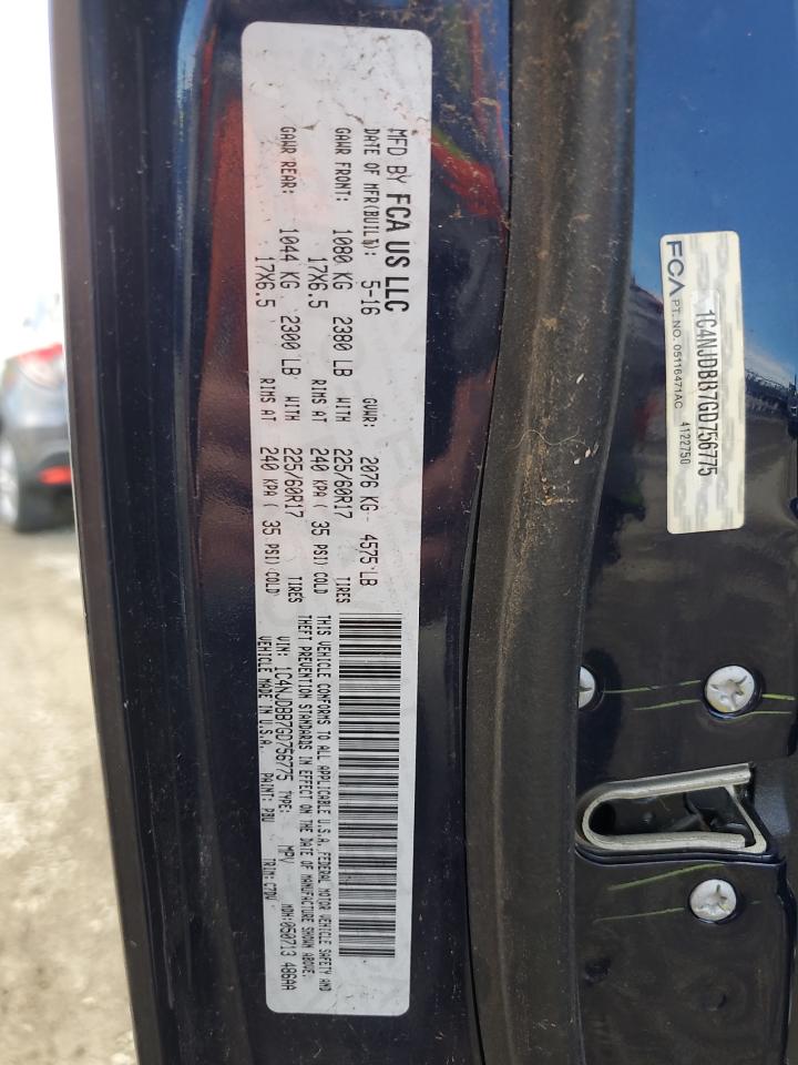 2016 Jeep Compass Sport VIN: 1C4NJDBB7GD756775 Lot: 81163555