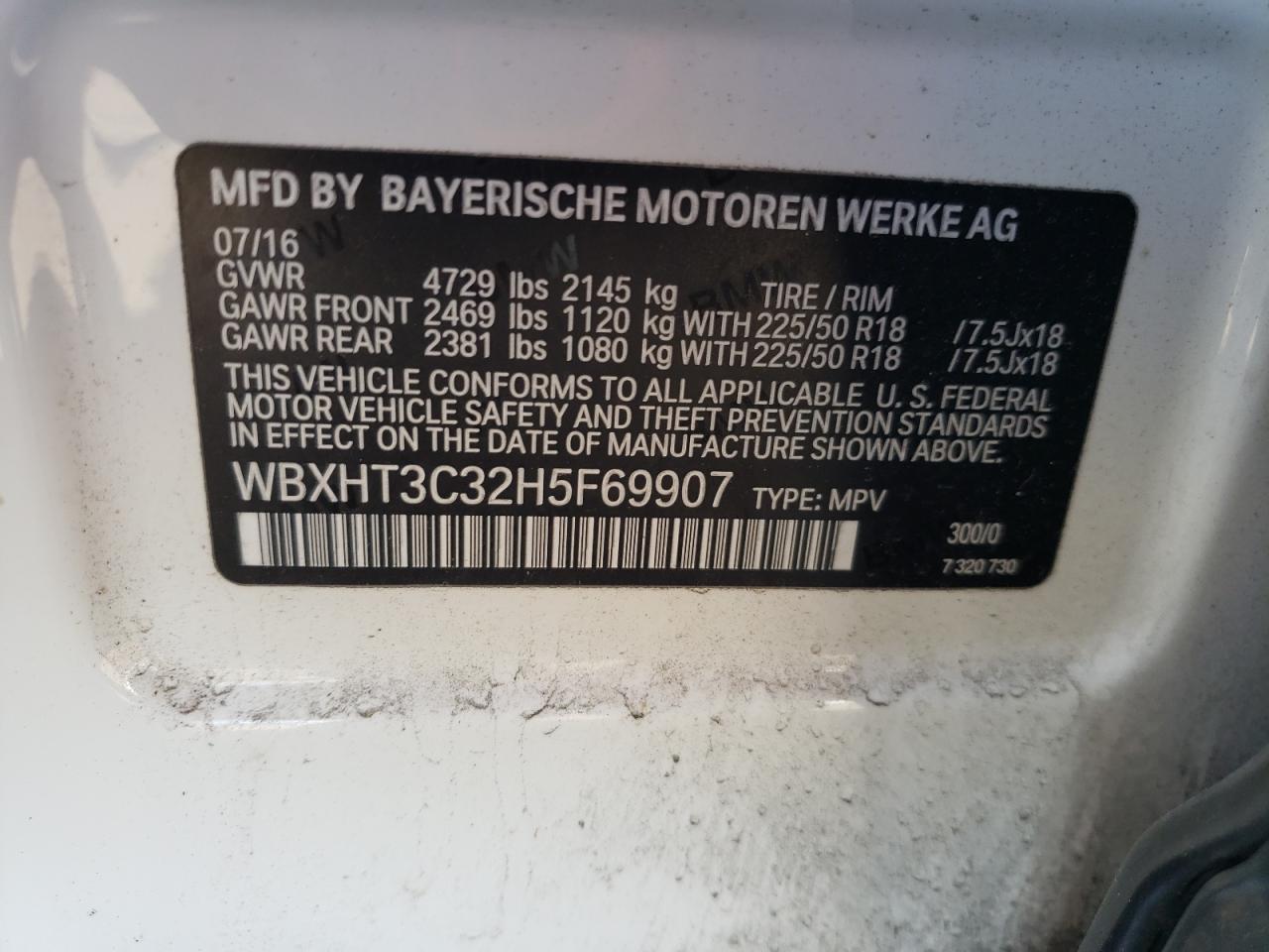 2017 BMW X1 xDrive28I VIN: WBXHT3C32H5F69907 Lot: 81184205