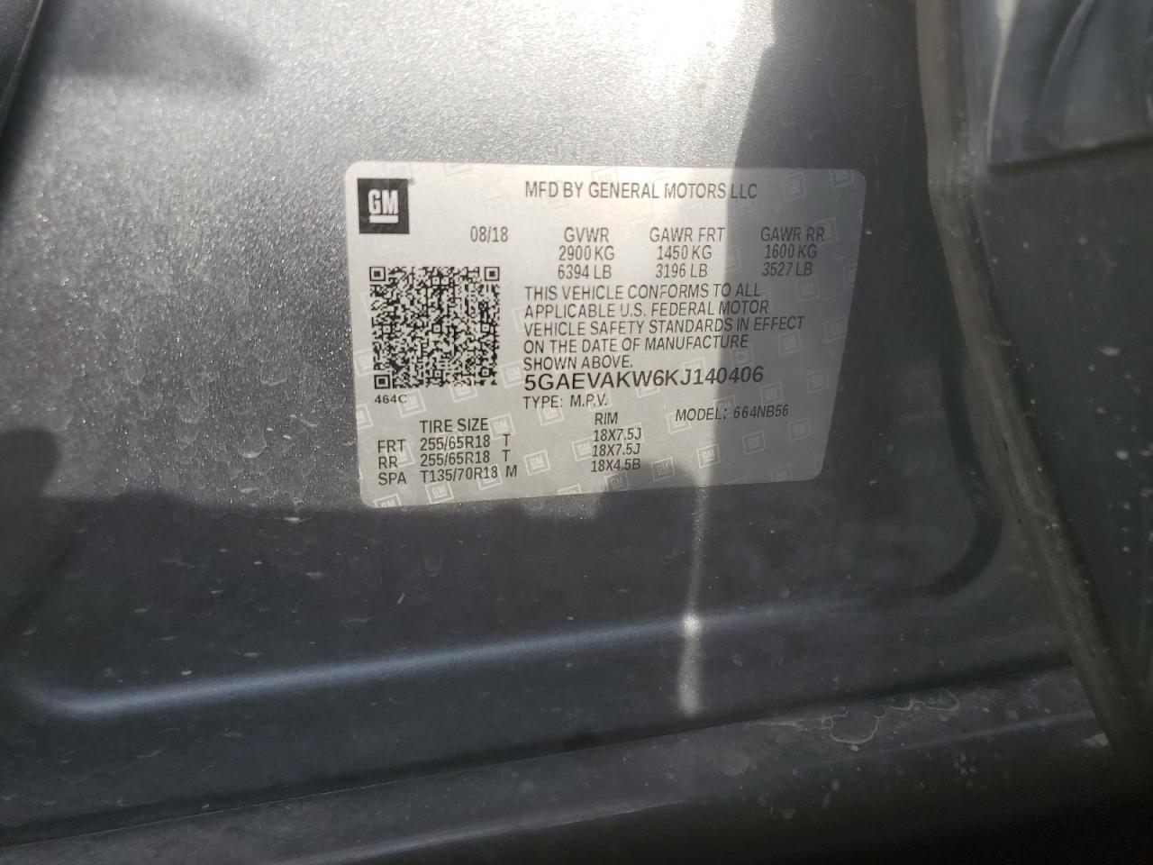 2019 Buick Enclave Essence VIN: 5GAEVAKW6KJ140406 Lot: 70754775