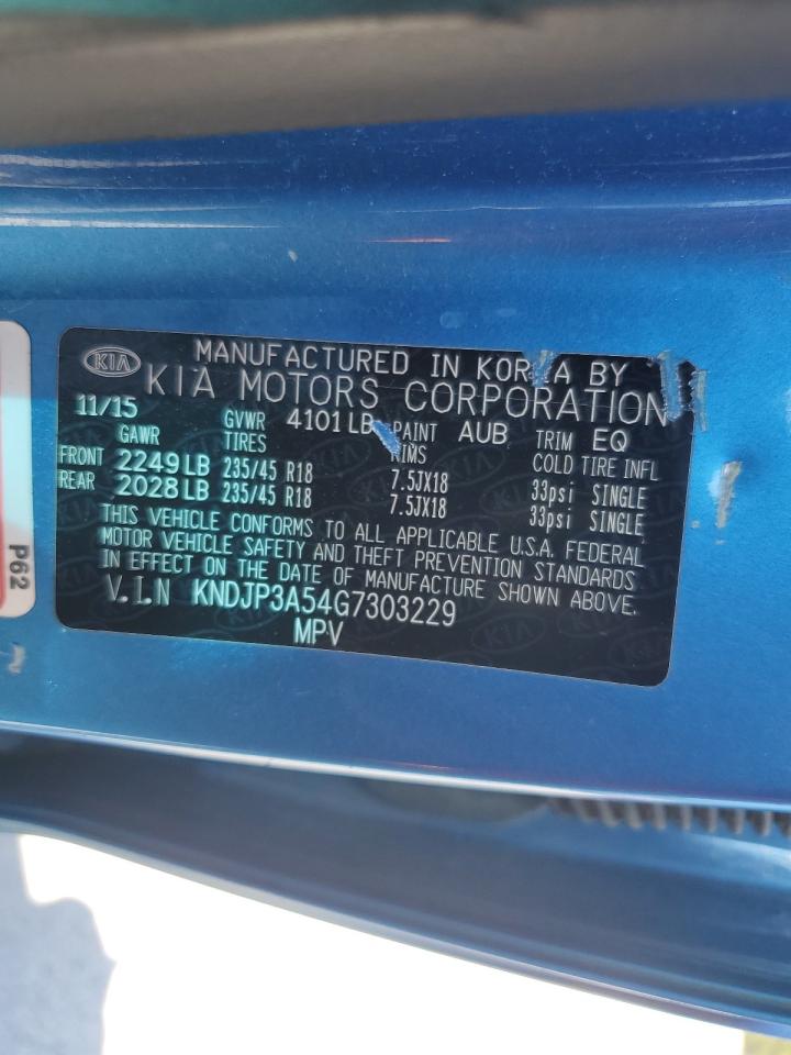 2016 Kia Soul + VIN: KNDJP3A54G7303229 Lot: 80918065